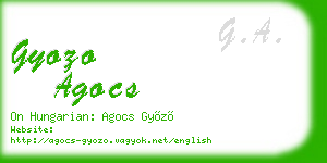 gyozo agocs business card